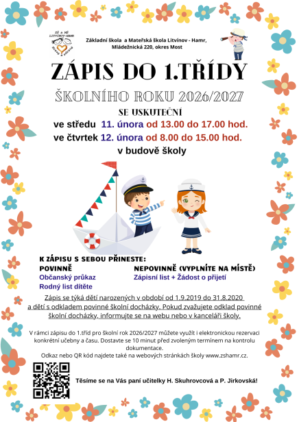 leták - zápis do 1. třídy